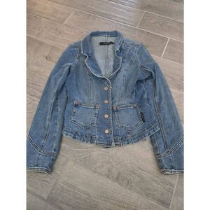 Billy Blues‎ Jean Denim Jacket Vintage Size Large Medium Y2K